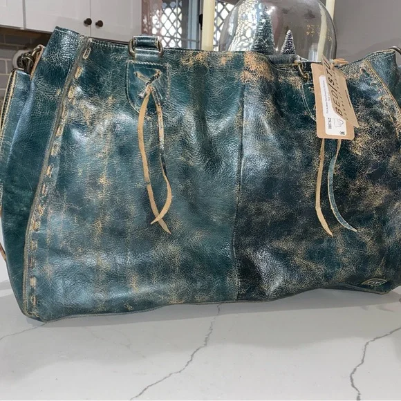 NWTs BED|STU Rockaway Handbag plus Cadence wristlet dark teal lux - Picture 3 of 15